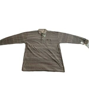 Vintage NWT Woolrich 2XL Long Sleeve Shirt Geometric Fair Isle Brown Gorpcore